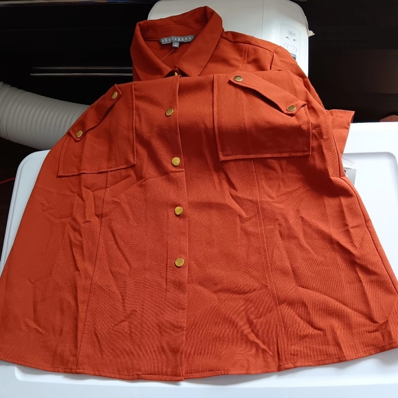 Sharagano Lepore shirt dress, size 10, snap buttons, short sleeves. - Picture 15 of 16